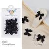 50pcs/lot Black White Bowknot Nail Art Charm Decorations 3D Nail Ornament Jewelry Classic Manicure DIY Resin Accessories