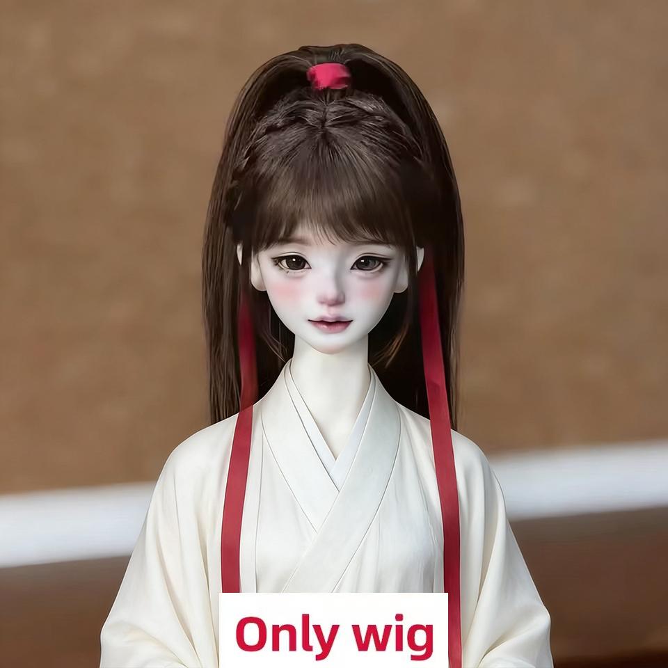 

1/6 1/4 1/3 Парик для BJD С челкой Высокий хвост Длинные прямые волосы Подходит для кукол 30 40 60 см DD SD Парик для кукол Аксессуары для игрушек Только волосы for 15.5-17.5cm head