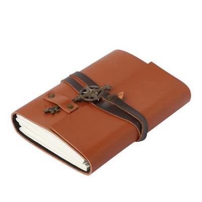 15.24 Cm The Journal Premium Leather Diary With Metal Key Closure And  Recycled Handmade Paper