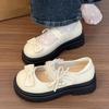 Simple and Cute Versatile Platform Small Leather Shoes Jk Round Head Black Mary Jane Single Shoes 2025 Spring and Autumn New Models