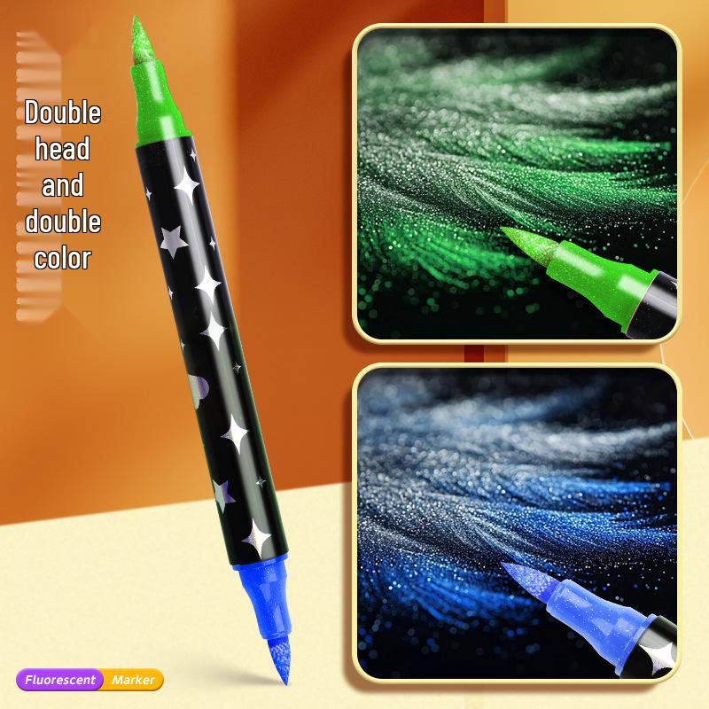 Glitzer-Marker mit zwei Spitzen: Perlmuttfarbene Metallic-Farben für Schülerkunst und Journaling.