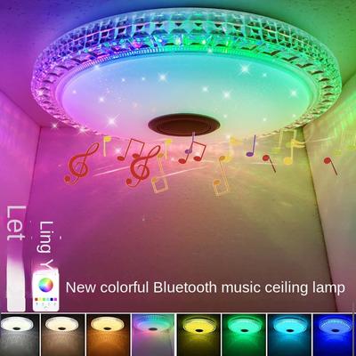 Kolorowy głośnik Bluetooth z oświetleniem sufitowym LED Chasing Light, inteligentne oświetlenie sufitowe + RGBCW + pilot zdalnego sterowania APP