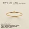 eManco Gold-Plated Non-Constricting Ring for Women - Thin Band with Tiny Diamond Accents and December Birthstone
