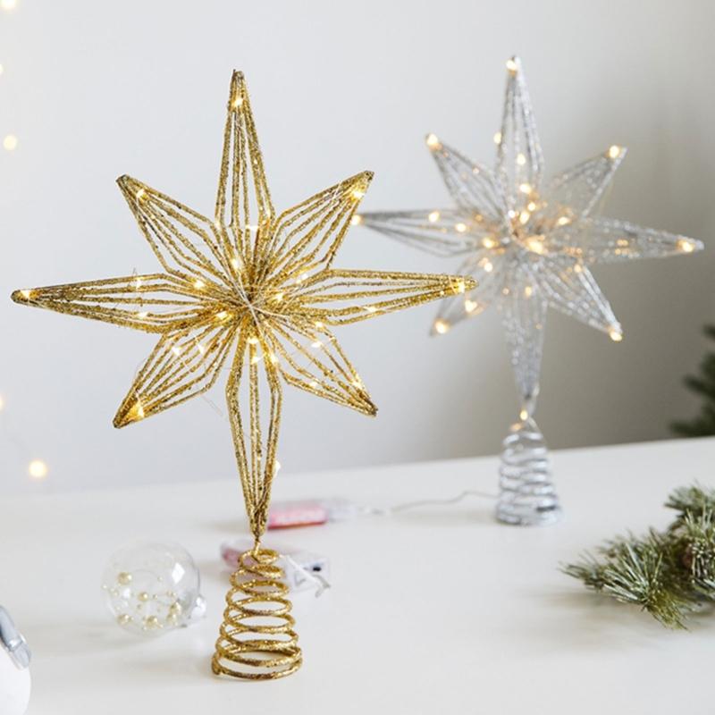 Versatile Christmas Tree Charm with this Five pointed Star Toppers Decor Made of Durable Material, for Decorating Homes