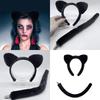 Furry Cats Ear Headpiece Lightweight Adjustable Design Role Play Headband and Tail For Halloween Cosplay Costume Parties