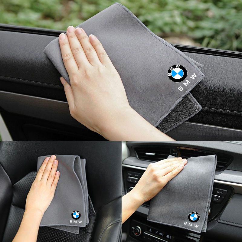 Car Washing Towel Suede Coral Double-sided Car Cleaning Cloth Sticker For BMW M e46 e90 e60 f30 f10 e39 e36 g20 g30 Accessories mkhr65