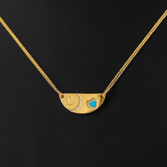 Stříbro S925 Nový duhový sedmikráskový perlový přívěsek pro štěstí Modrý náhrdelník Láska Letní nezbytnost Luxusní značka Monako Šperky