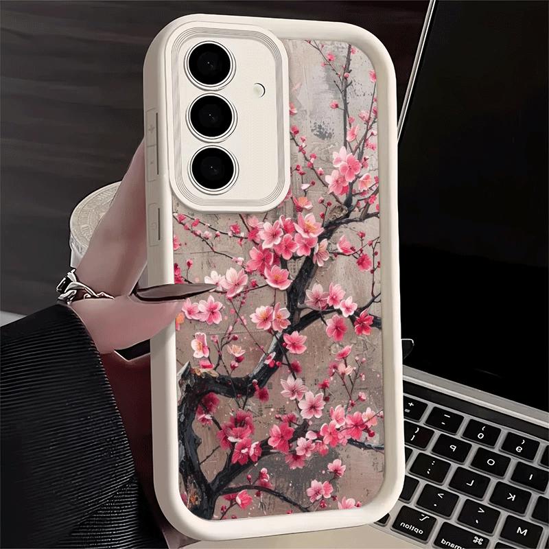 Phone Case for Samsung Galaxy S26 S25 Ultra S24 FE Cherry Blossom Sakura Fashion Shell S23 Plus S22 + S21 S20 5G Soft Silicone F