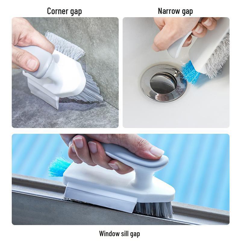 Integrated Crevice & Floor Gap Cleaning Brush for Bathroom & Toilets