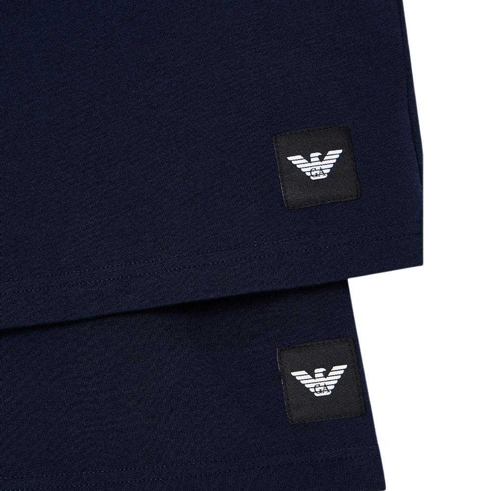 Emporio Armani FW25 Cotton Stretch Short Sleeve Crew Neck Home T-Shirt Pajama Set Men Tops EM000391-AF14987-MB143