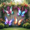 Waterproof Metal Wall Ornaments Butterfly Decorations, Garden Art Sculpture, Unique Housewarming Gifts Weatherproof Hanging Decor for Patio Fence Home
