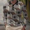 Spring Autumn Men New Long Sleeve 3D Digital Print Polo Shirt Men Sport Business Casual Golf Polo Shirt Tops