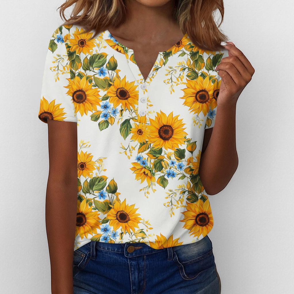 Summer Tops For Women Button Down Blouses For Women Dressy Casual V Neck T Shirts