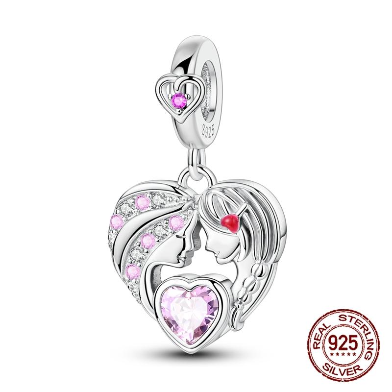 

Шармы Любви Матери и Дочери Медь Семейная Подвеска-Шарм Подходит для Браслета-Бэнгла Ожерелья DIY Ювелирные Изделия