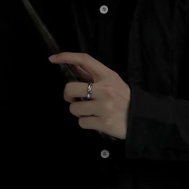 Mobius Wave Ring Silver Color Alloy Open Ring For Women Simple Retro Men Jewelry Trend Accessories