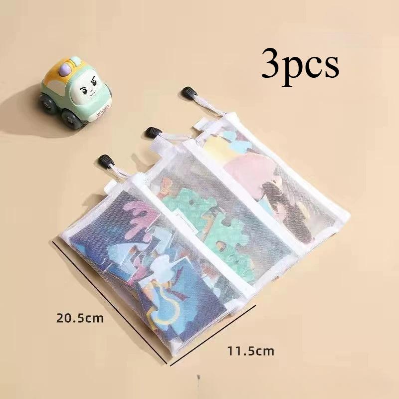 Childrens Puzzle Building Block Toy Storage Classification Bag Transparent Zipper Mesh Bag Storage Tools Cosmetic Organization 3pcs 645₽