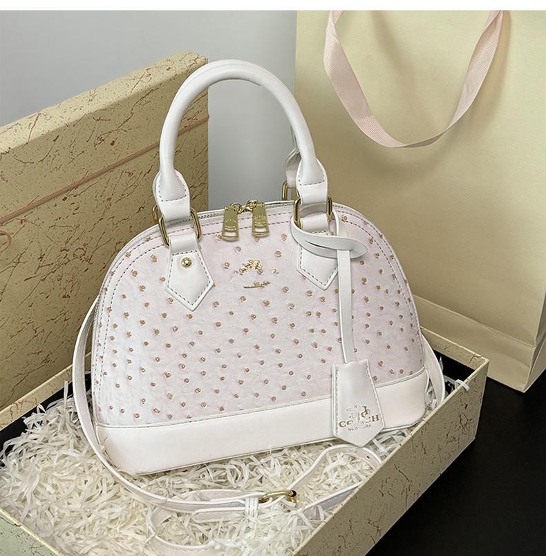Women's Vintage 2025 Ostrich Pattern Large Capacity Handbag - Single Shoulder/Crossbody