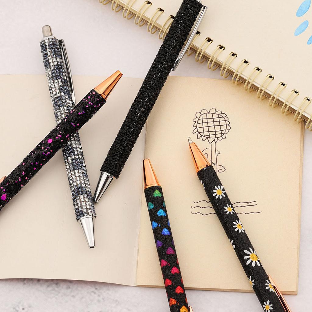 5 Pieces Cute Black Press Ballpoint Pen