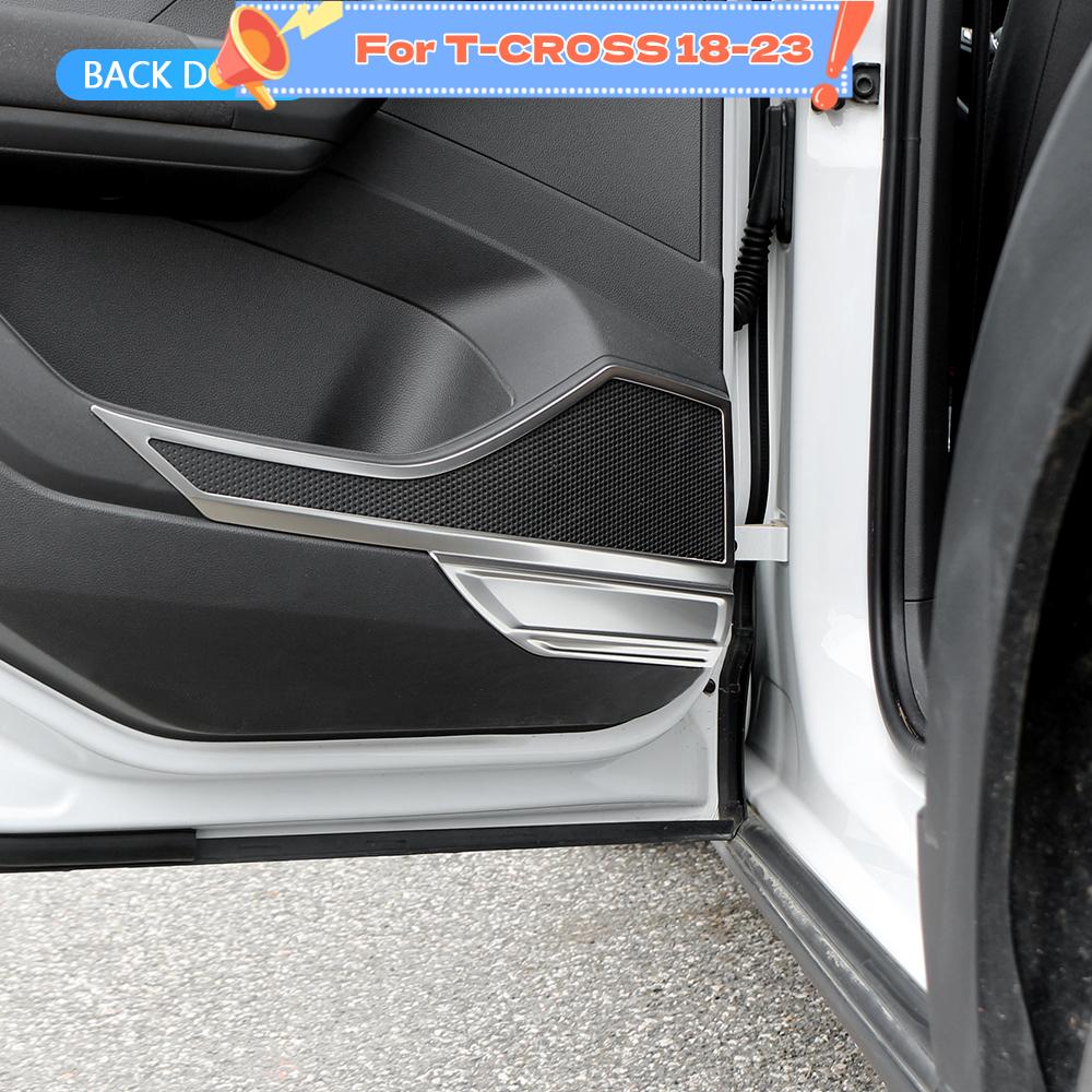 Stainless Steel Door Audio Speaker Cover Trim for Volkswagen VW T-cross Tcross 2018-2023 Stereo Loudspeaker Frame Interior Car Accessories