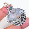 Natural Desert Rose Druzy, Topaz 925 Sterling Silver Jewelry Pendant 2.17" ZS-127