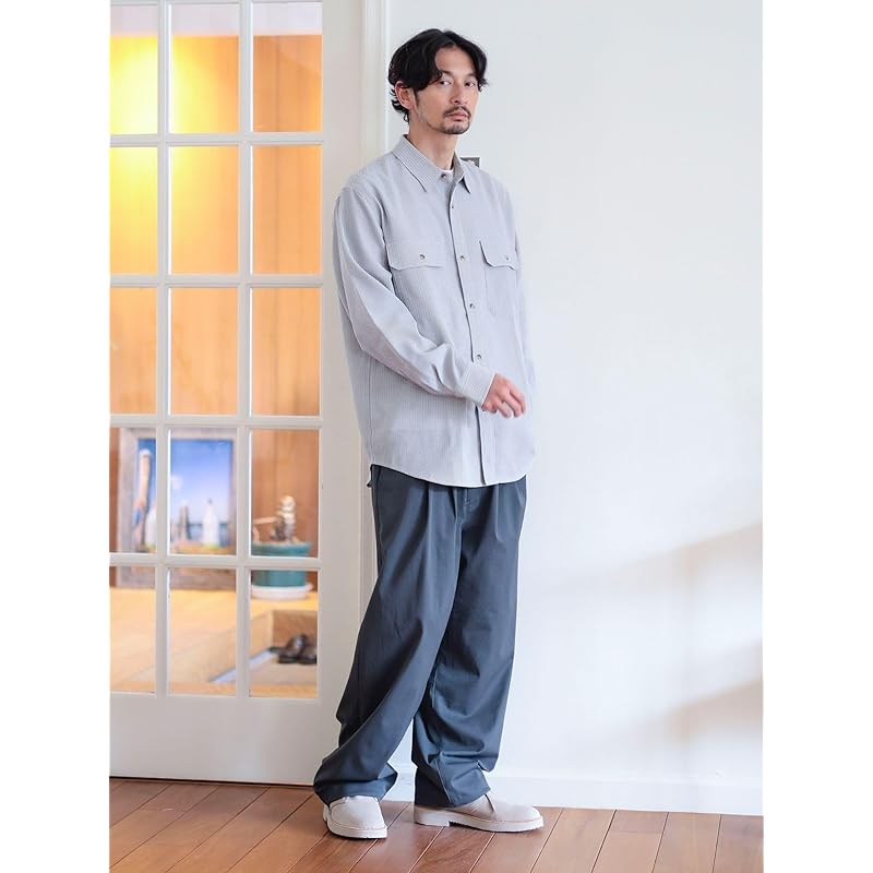 [Beaming life store by BEAMS] L/S shirt polyester work shirt men's CHARCOAL.G XL_92110376247