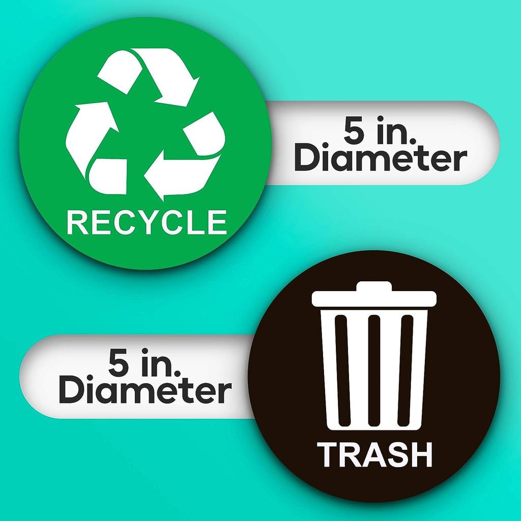 Trash Bin Stickers Waterproof Recycle Bin Vinyl Decals Separate Trash Dustbin Car Trash Bin Garbage Cans Kitchen Accessories