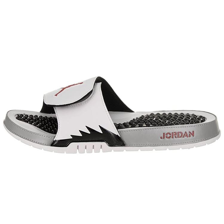 Air Jordan Hydro 5 Slide  White Red Silver  Men s 555501-112 EU 45