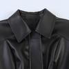 2026 summer new European and American cross-border women's clothing street fashion lapel imitation leather belt jacket w021 83053