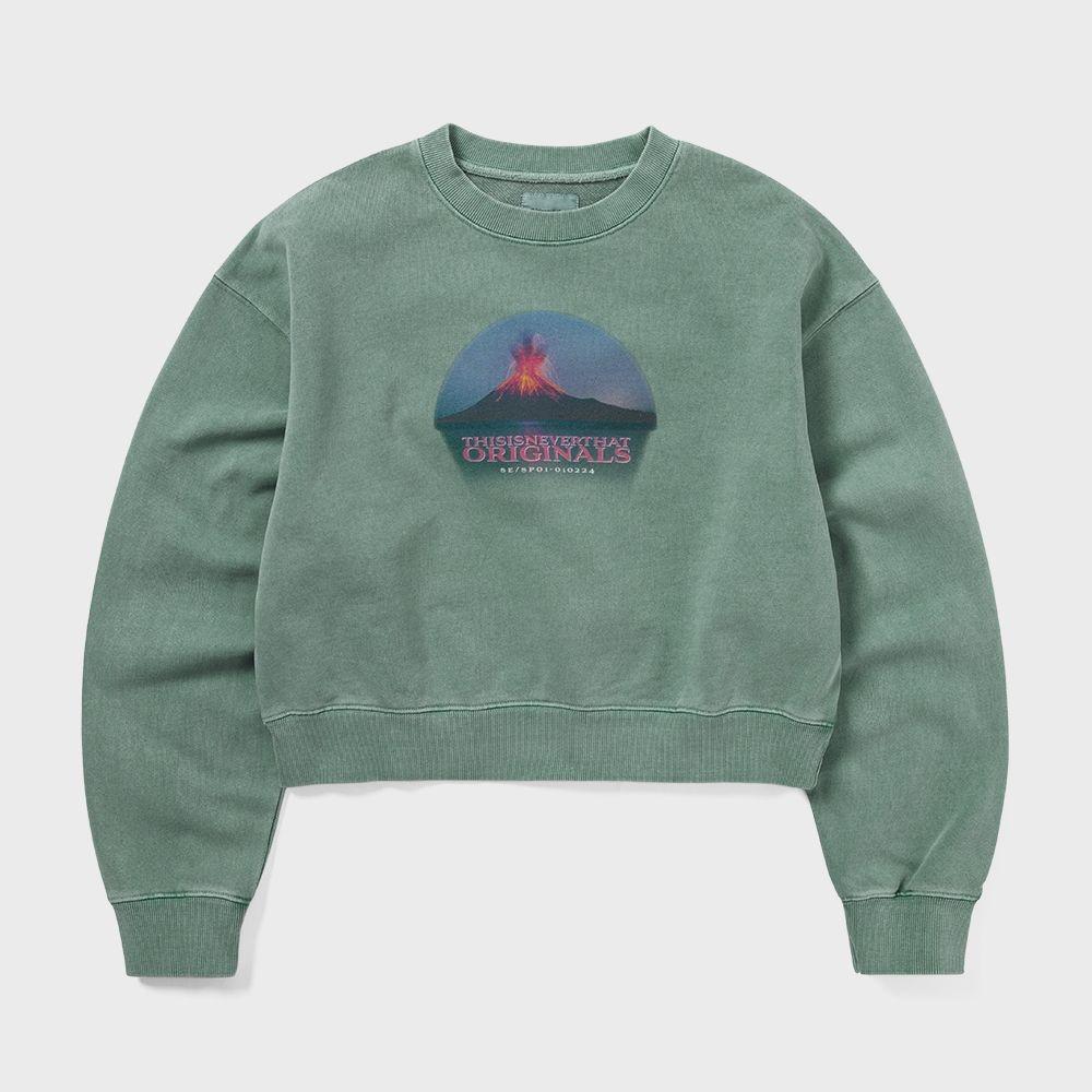 ThIs Is Never That Volcano W Свитшот с круглым вырезом Изумрудный S
