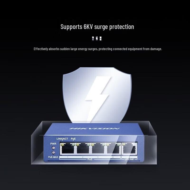 HIKVISION 5-Port Gigabit PoE Network Switch CN plug (adapter included)