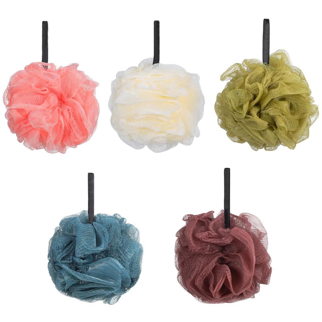 NUOLUX Body Wash Body Bath Foaming Super Gentle On the Flower Soap Can Also Be Used To Wash Your Bathroom Set of 5 Ball, Sponge, Net, Fluffy,