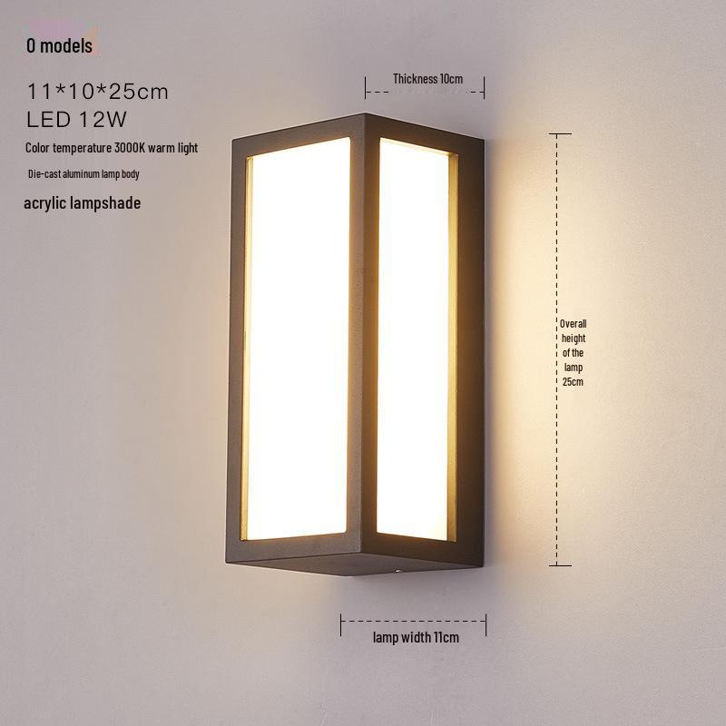 Lampă de Perete de Exterior în Formă de Lună, Rezistentă la Apă, cu Senzor Infraroșu, pentru Curte, Balcon și Prag