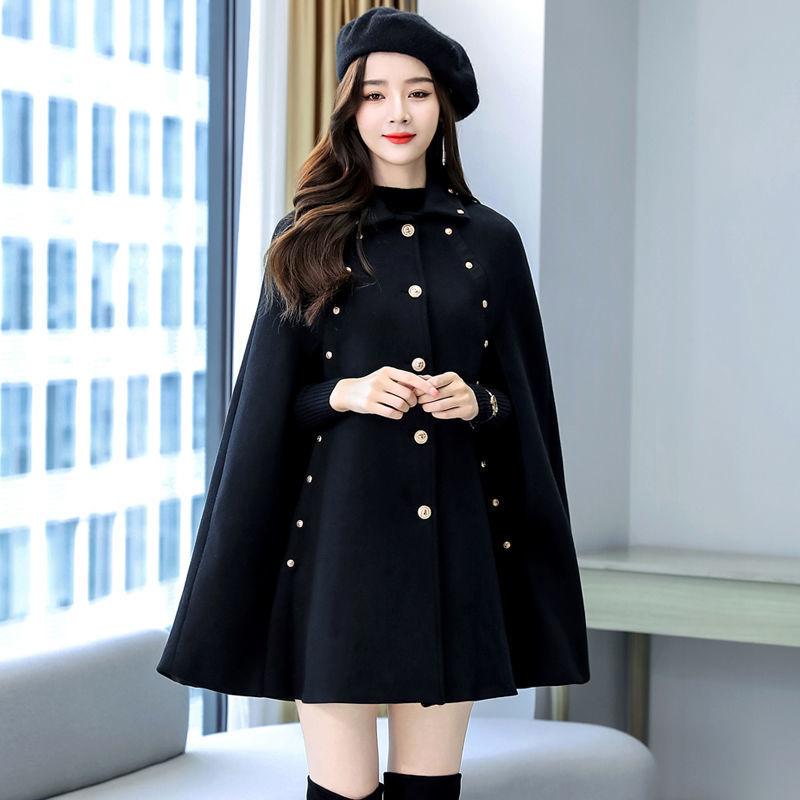 Winter Warm Scarf Women Femme Batwing Sleeve Poncho Thick Shawls and Wraps Design Female Black