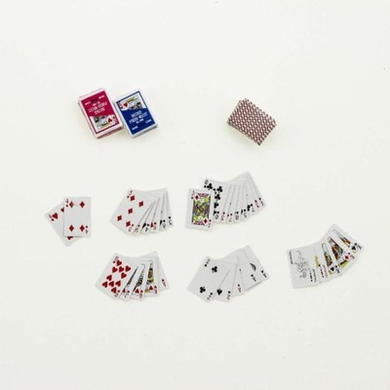 Mini Cute 1:12 Dollhouse Miniatures Poker Home Decoration Poker Cards Playing Game for Doll
