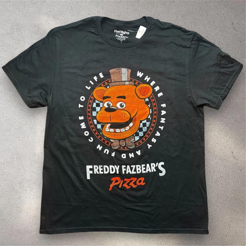 Five Nights At Freddys Freddy Fazbears Pizza Graphic T- Shirt Mens Large Black