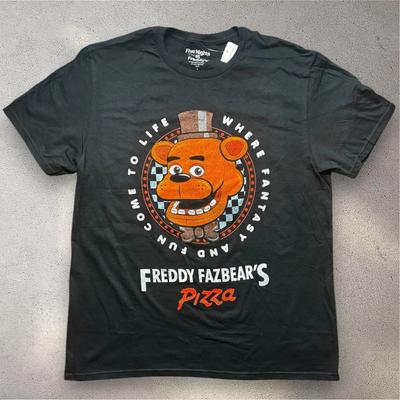 Five Nights At Freddys Freddy Fazbears Pizza Graphic T- Shirt Mens Large Black