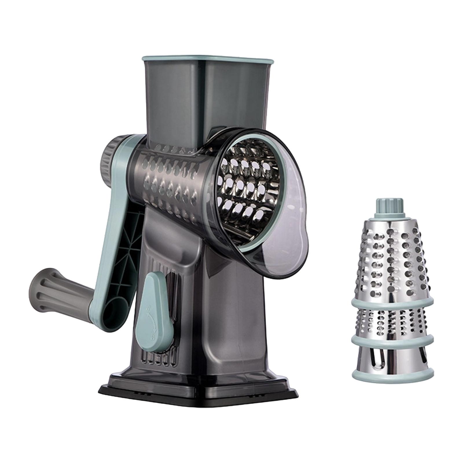 

Вращающаяся терка для сыра, ручная овощерезка с ручкой, более безопасная кухонная мандолина-шинковка с присоской для сыра, картофеля One Size синий