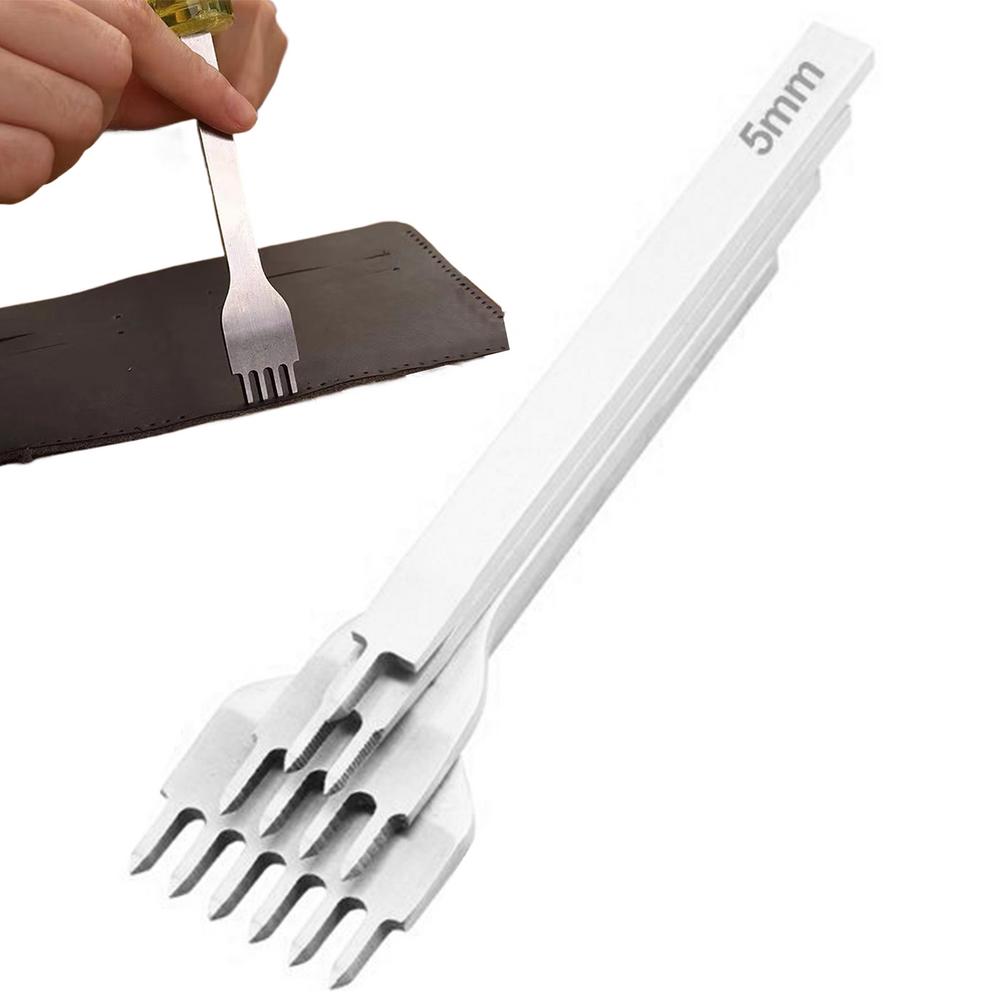 Leather Stitching Chisel Set 4X Lacing Stitching Punch Craft Kits Steel Leathercraft Puncher For Professionals DIYers Beginners