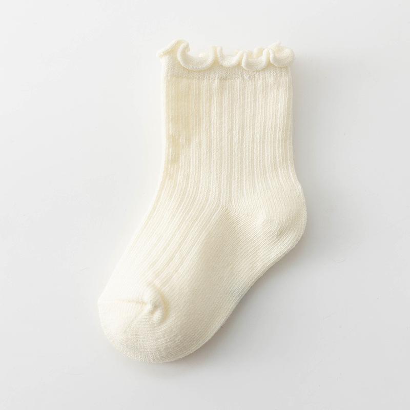 Kid Baby Girls Solid Short Socks Stringy Selvedge Soft 100% Cotton Exquisite High Quality Children Girls Socks Little Girl Socks