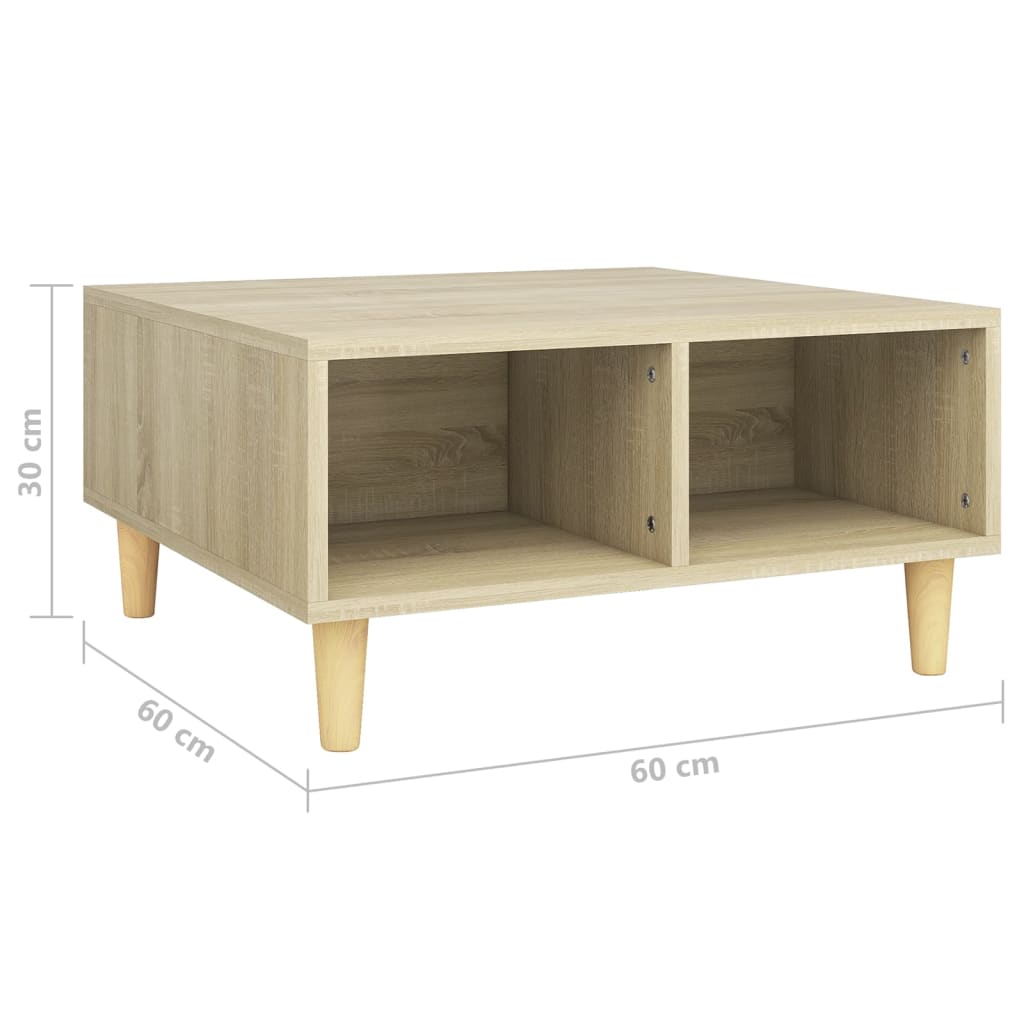  Coffee Table, Sonoma Oak, 60x60x30 Cm, Wood-based Material
