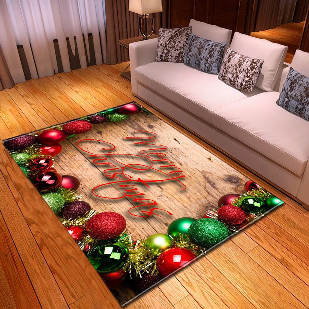 Merry Christmas Living Room Carpet New Year's Child Rug Xmas Bell Gift Floor Mat Kitchen Bedroom Area Rug Non-slip Doormat
