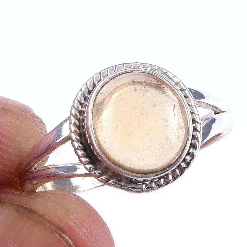 

Natural Citrine Gemstone Handmade 925 Solid Sterling Silver Ring Size 6 z7E00