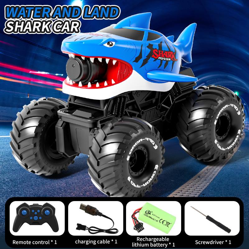 RC Stunt Car Amphibious 2.4G Water Gun Car 10M Long Range Automatic Water Absorption Remote Control Tank Toys Christmas Gifts