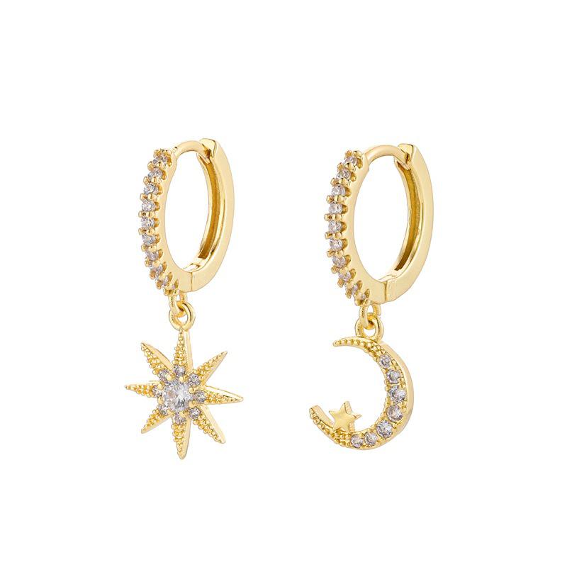 925 Silver Needle Vintage Gold Earrings for women Fashion Lightning Pendant Hoop Earrings Wedding High Luxury Jewelry