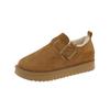 2025 neue Winter Samt Dicksohlen Damen Rutschfest Weichsohlen Bequeme Schneestiefel Low-Top Einschlupf Thermische Baumwollschuhe