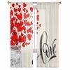 Valentinstag Liebe Blume Glas Flasche Gardinen für Wohnzimmer Küche Fenster Vorhänge Schlafzimmer Tüll Voile Vorhänge