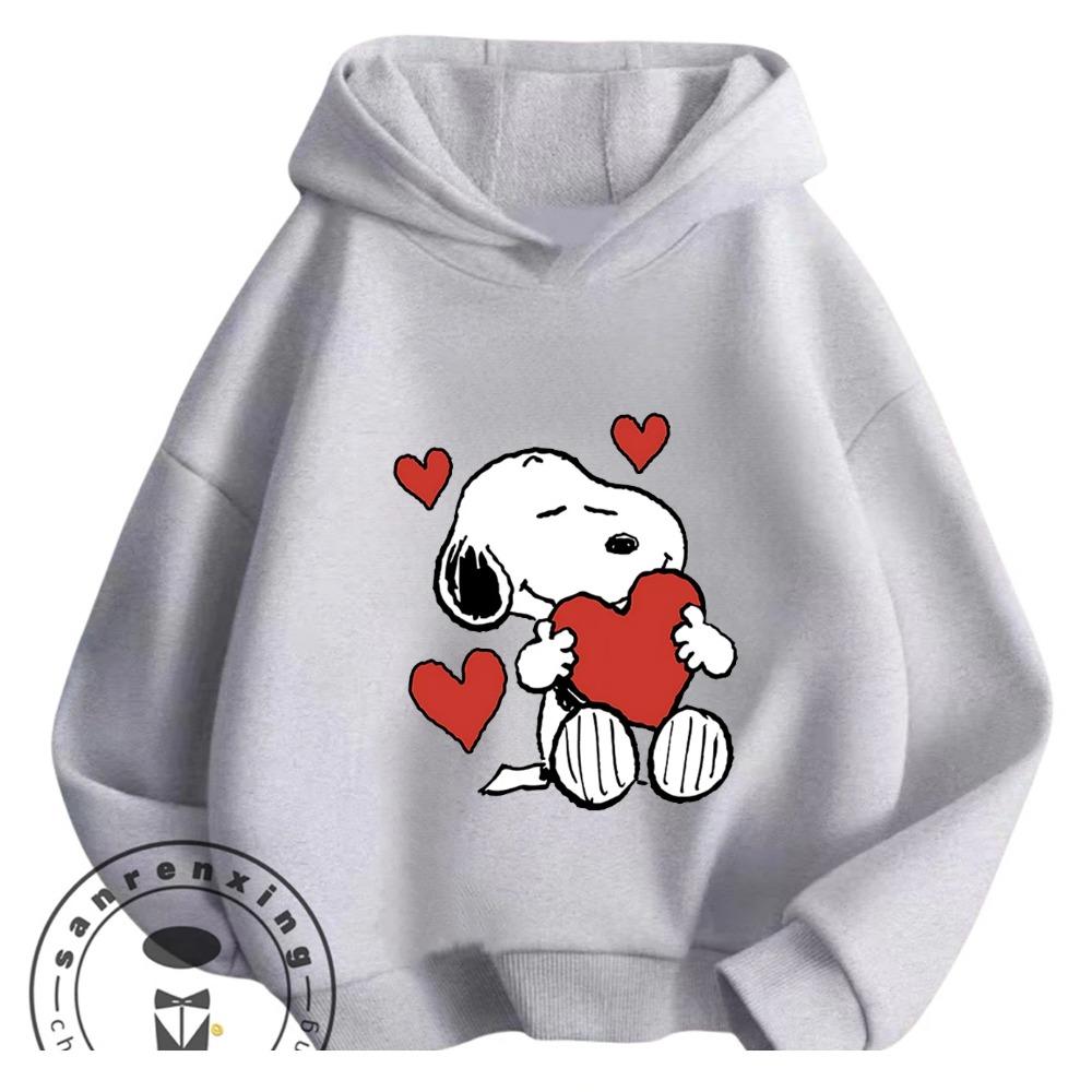Kawaii Printed Hooded Sweatshirt Autumn Winter Casual Trendy Cartoon Kids Shirt Snoopy Children