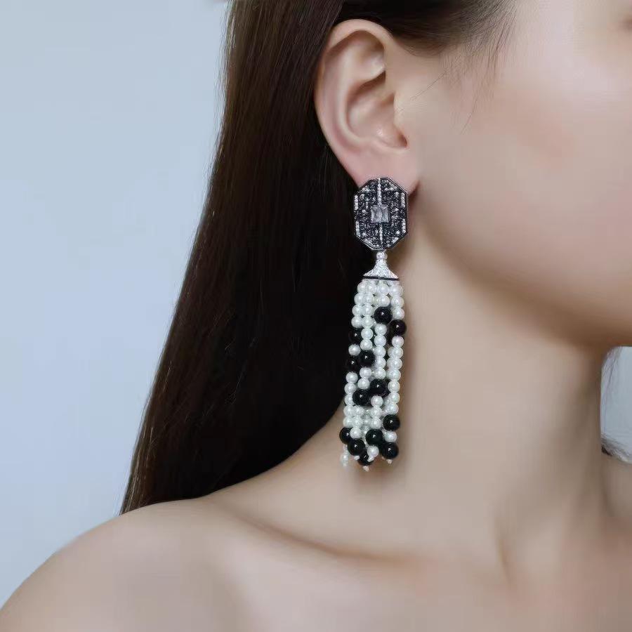 Chinese Style Multi-Treasure Pavilion Detachable Enamel Earrings for Women - Luxurious, Exquisite, and Fashionable