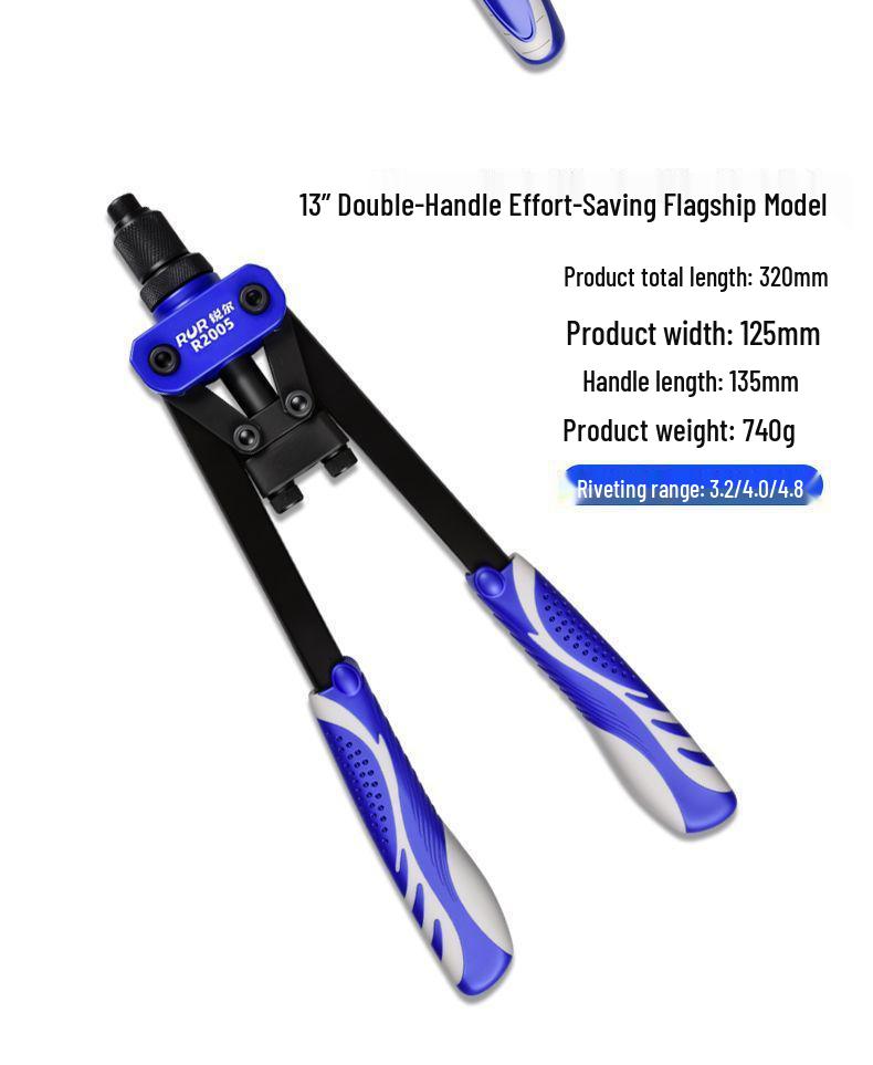 Manual Rivet Gun Double Handle Labor-Saving Riveter Pliers Nailer