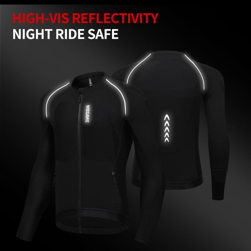 WOSAWE Motorcycle Jacket Body Armor Protection Jackets Motorbike Clothing Moto Riding Back Protectors CE Certification Soft Pads
